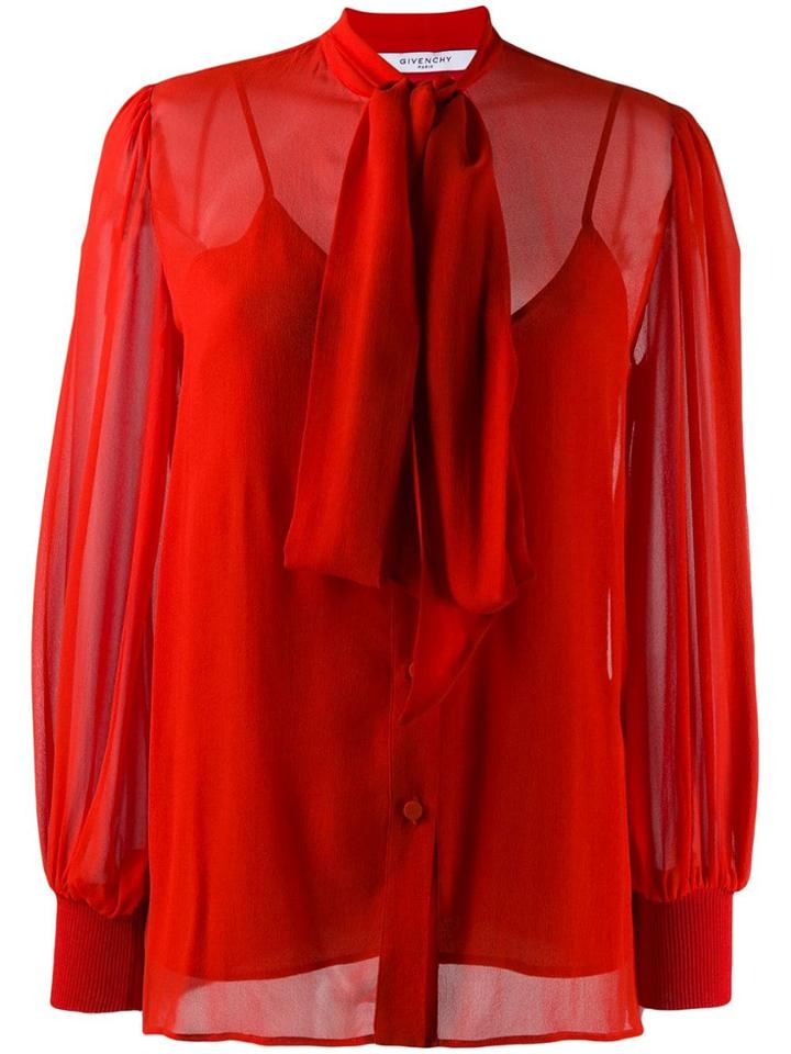 Givenchy Pussy-bow Blouse - Red