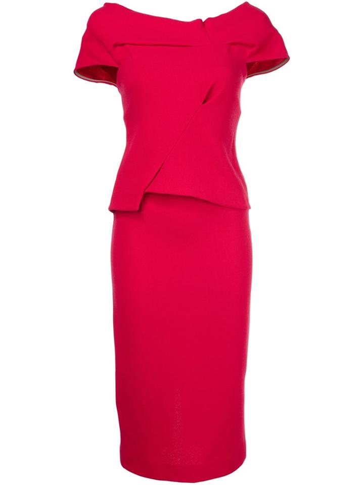 Roland Mouret V-back Dress - Pink & Purple