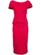 Roland Mouret V-back Dress - Pink & Purple