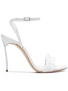Casadei Ruffle Trim Sandals - White