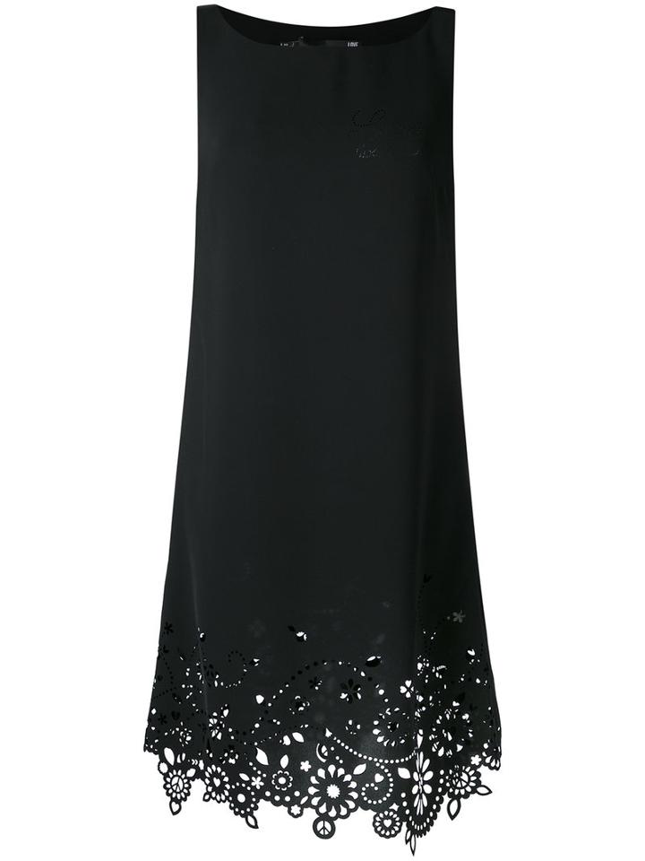 Love Moschino - Embroidered Shift Dress - Women - Polyester - 46, Black, Polyester