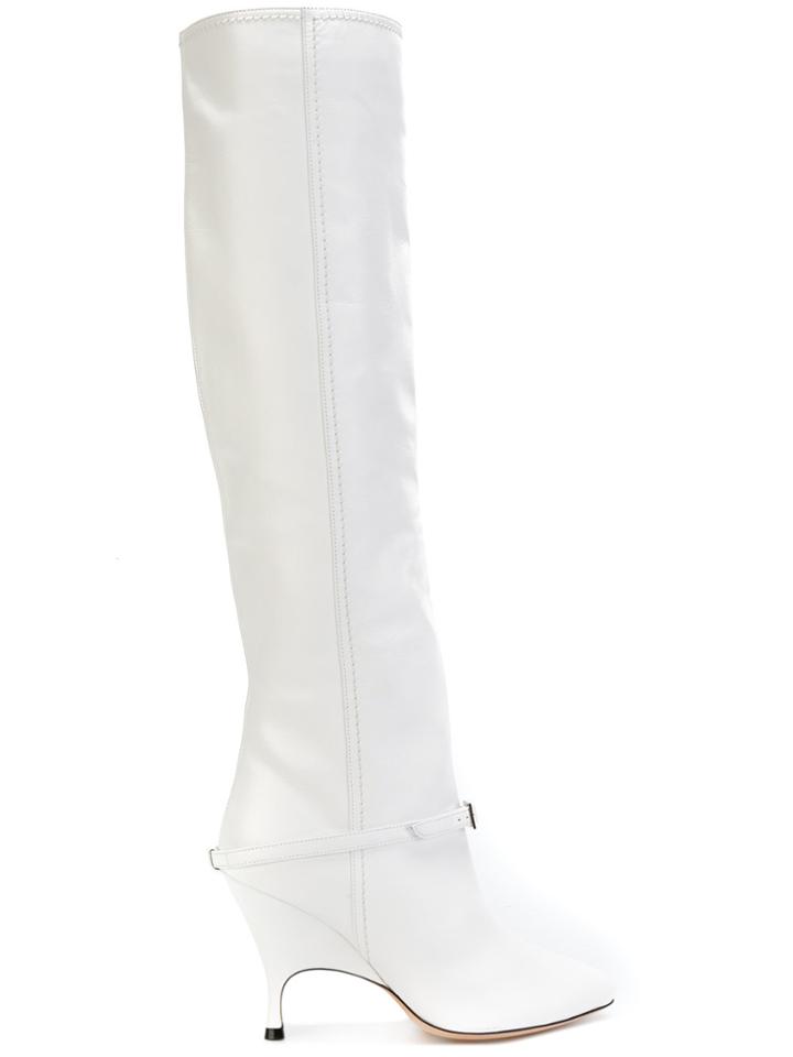 Alchimia Di Ballin Buckle Detail Knee Length Boot - White
