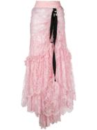 Dsquared2 Lace Tiered Skirt - Pink & Purple