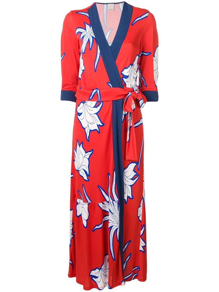 Pinko Belted Wrap-around Dress - Red