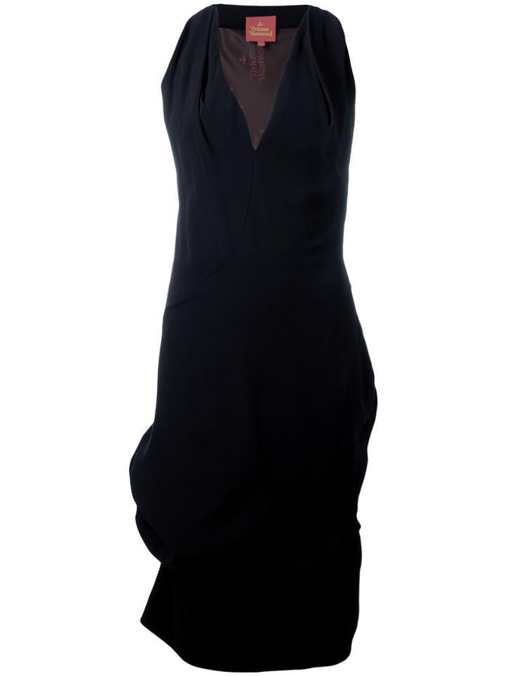 Vivienne Westwood Red Label Gathered Detail Midi Dress - Black