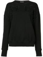 Alexander Mcqueen - Crew Neck Sweatshirt - Women - Cotton/polyamide/viscose - 40, Black, Cotton/polyamide/viscose