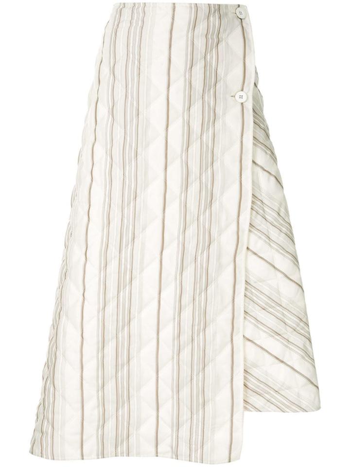Jil Sander Striped Quilted Skirt - Neutrals