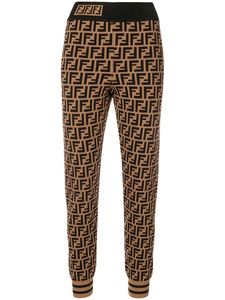 Fendi Ff Motif Leggings - Brown