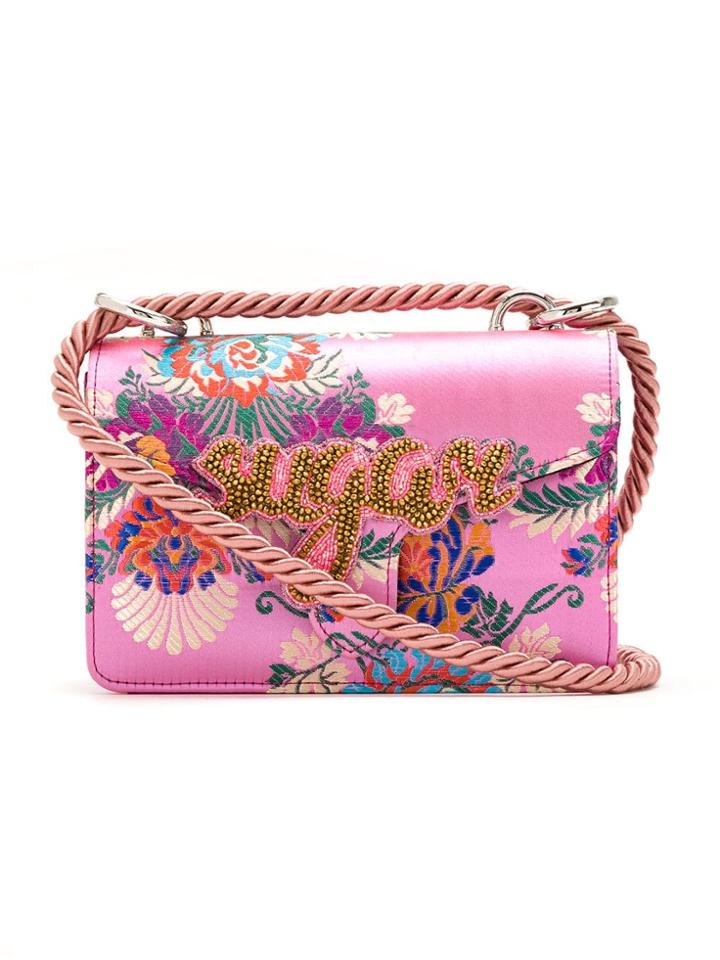 Isla Sugar Embroidered Shoulder Bag - Pink