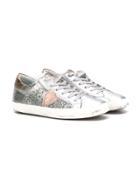 Philippe Model Kids Teen Paris Glitter Sneakers - Silver