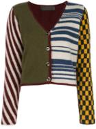 The Elder Statesman Cropped Colour Block Cardigan - Multicolour