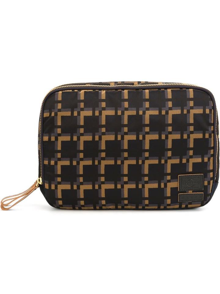 Marni Marni X Porter Checked Clutch, Men's, Blue, Polyamide