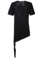 Unravel Project Distressed Long Length T-shirt, Men's, Size: Xl, Black, Cotton