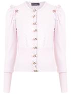 Dolce & Gabbana Knitted Cardigan With Applications - Pink