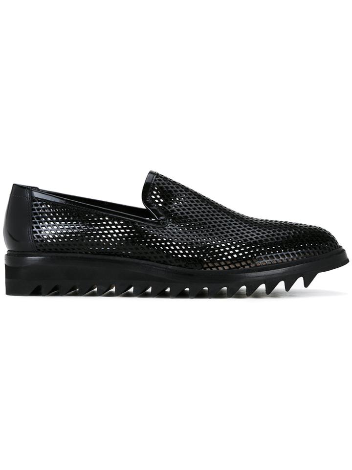 Diego Vanassibara Perforated Slippers - Black