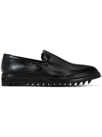 Diego Vanassibara Perforated Slippers - Black