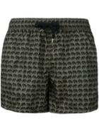 Nos Beachwear - Elephants Print Swim Shorts - Men - Polyamide - M, Green, Polyamide