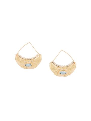 Aurelie Bidermann 'cashmere' Aquamarine And Diamond Earrings
