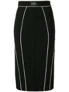 Elisabetta Franchi Contrast Piped Pencil Skirt - Black