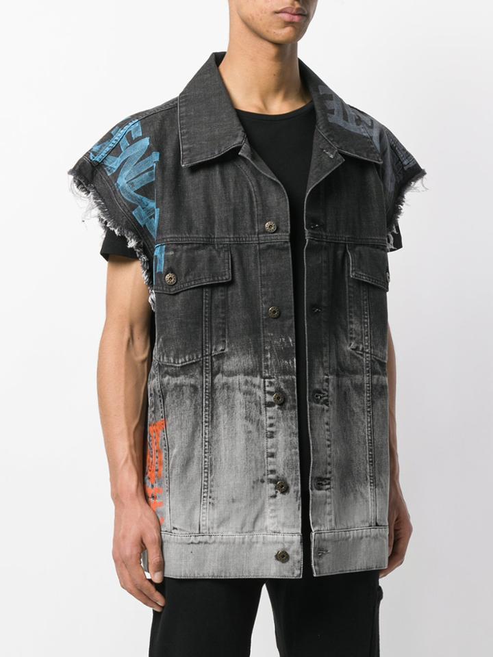 Faith Connexion Sleeveless Denim Jacket - Black