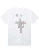 Off-white 'mirror' Print Sheer T-shirt, Men's, Size: Large, White, Silk