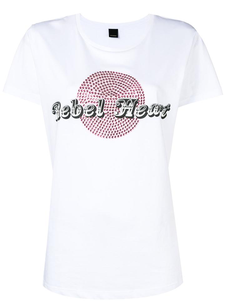 Pinko Rebel Heart Print T-shirt - White