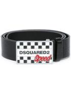 Dsquared2 Speed Buckle Belt, Men's, Size: 110, Black, Calf Leather