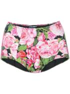 Dolce & Gabbana Rose Print Bikini Bottoms, Women's, Size: 3, Pink/purple, Polyamide/spandex/elastane