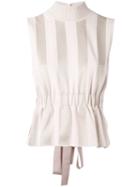 Fendi - Striped Peplum Top - Women - Polyester/viscose - 42, Pink/purple, Polyester/viscose