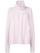 Ermanno Scervino Turtle Neck Knitted Jumper - Pink & Purple