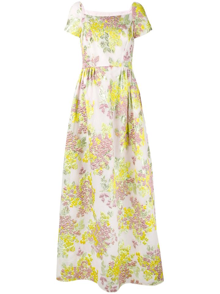 Max Mara - Floral Print Dress - Women - Silk/cotton/polyamide/metallic Fibre - 46, Pink/purple, Silk/cotton/polyamide/metallic Fibre