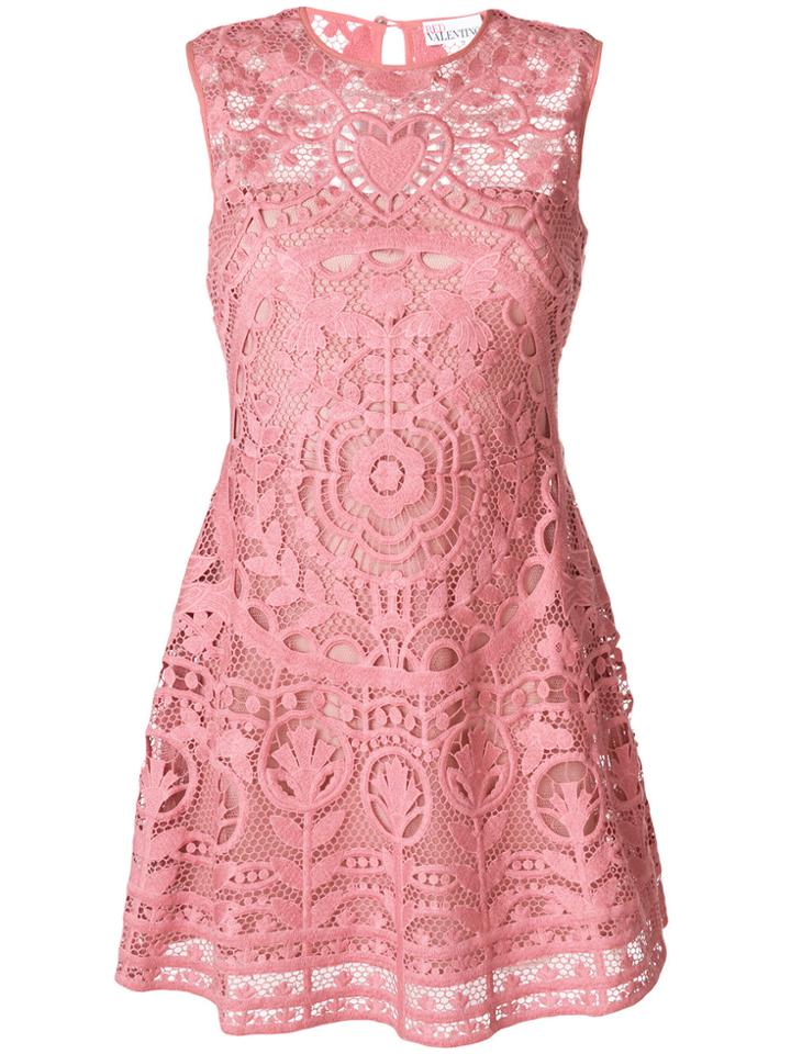 Red Valentino Embroidered Sleeveless Dress - Pink & Purple