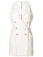 Balmain Double Breasted Mini Dress - White