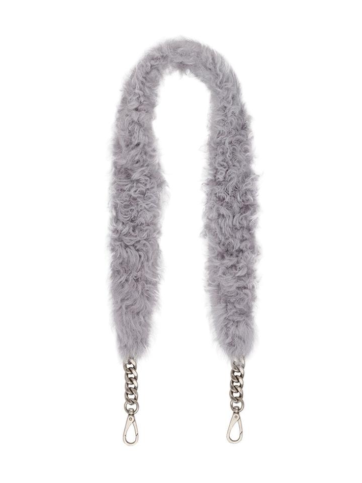 Miu Miu Shearling Shoulder Strap - Grey