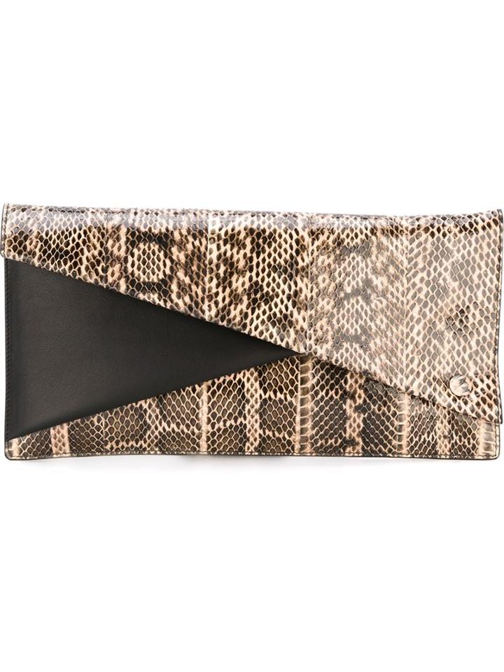 Jil Sander Snakeskin Panel Clutch