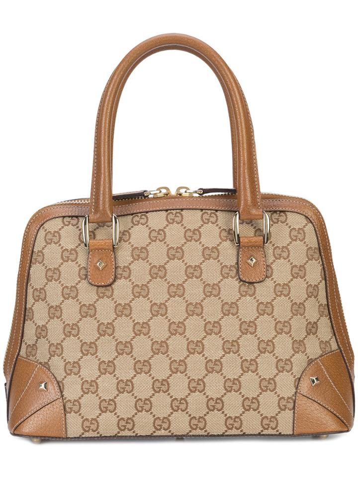 Gucci Vintage Boston Tote - Brown