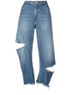 Monse Distressed Cropped Jeans - Blue