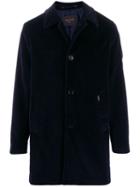 Paltò Single-breasted Fitted Coat - Blue