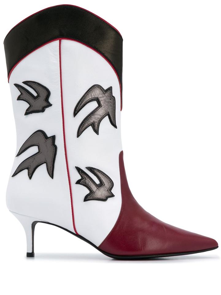 Marc Ellis Swallow Cowboy Boots - White