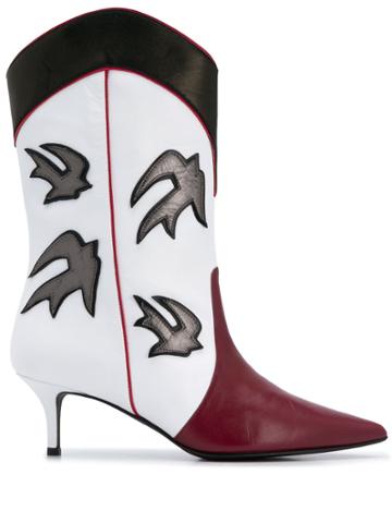 Marc Ellis Swallow Cowboy Boots - White