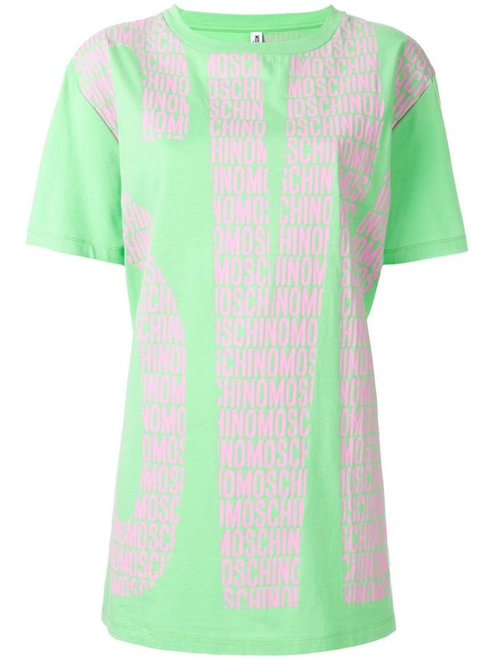 Moschino Swim Logo Print T-shirt, Women's, Size: Medium, Green, Cotton