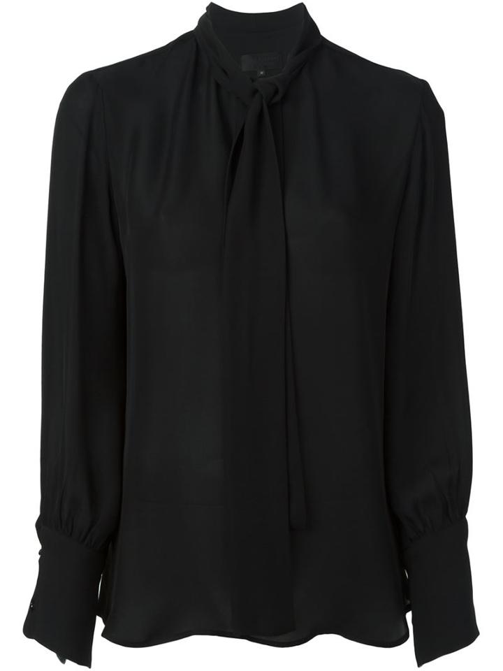 Nili Lotan Pussy Bow Neck Blouse