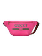 Gucci Gucci Print Leather Belt Bag - Pink