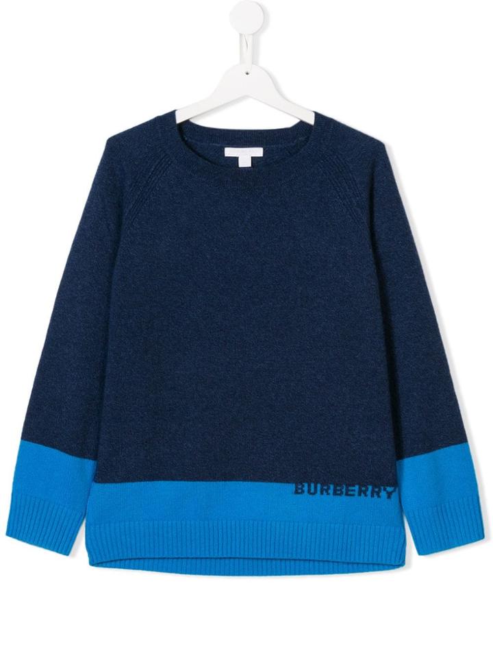 Burberry Kids Cashmere Logo Jumper - Blue