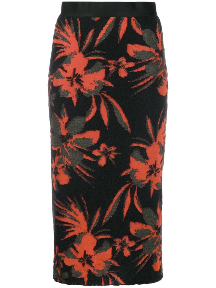 Nude Fitted Knit Midi Skirt - Black
