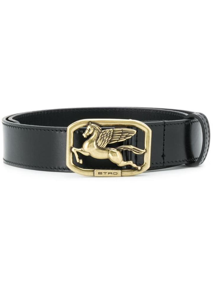 Etro Pegasus Slim Belt - Black