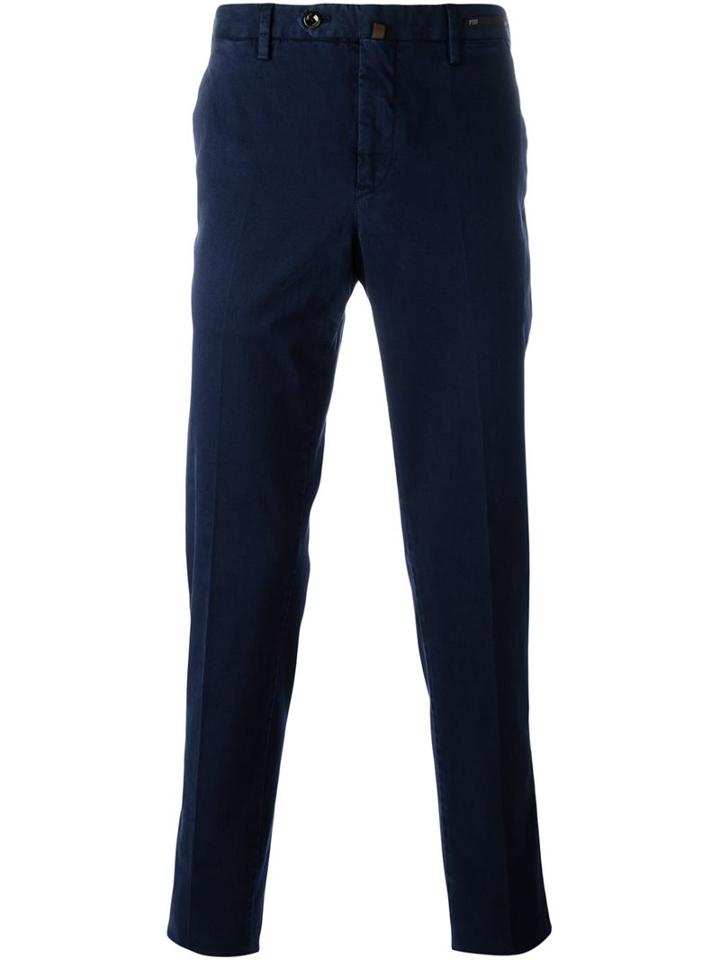 Pt01 Slim Fit Chinos, Men's, Size: 46, Blue, Cotton/spandex/elastane