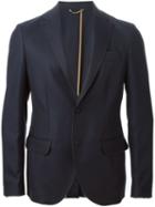 Maison Lvchino Piped Trim Blazer, Men's, Size: 54, Blue, Viscose/wool