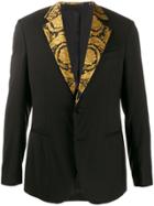 Versace Printed Lapel Suit Jacket - Black
