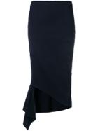 Victoria Beckham Draped Fitted Skirt - Blue